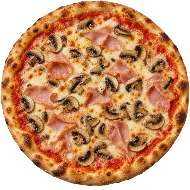 Prosciutto e Funghi — sos pom., ser, szynka, pieczarki