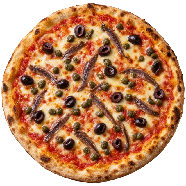 Siciliana — sos pom., ser, anchois, kapary, oliwki