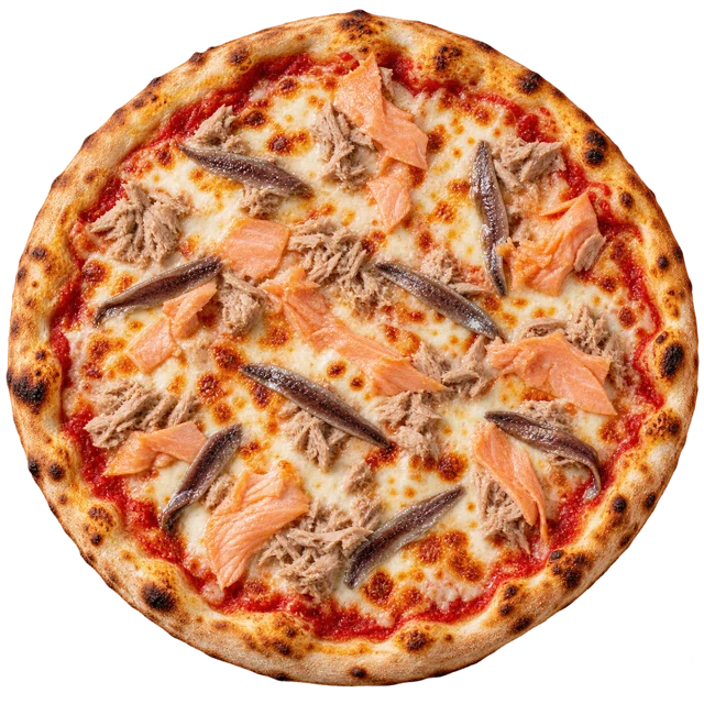 Pescatore — sos pom., ser, tuńczyk, łosoś, anchois