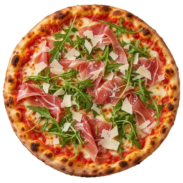 Prosciutto Crudo e Rucola — sos pom., ser, szynka parmeńska, rukola, parmezan